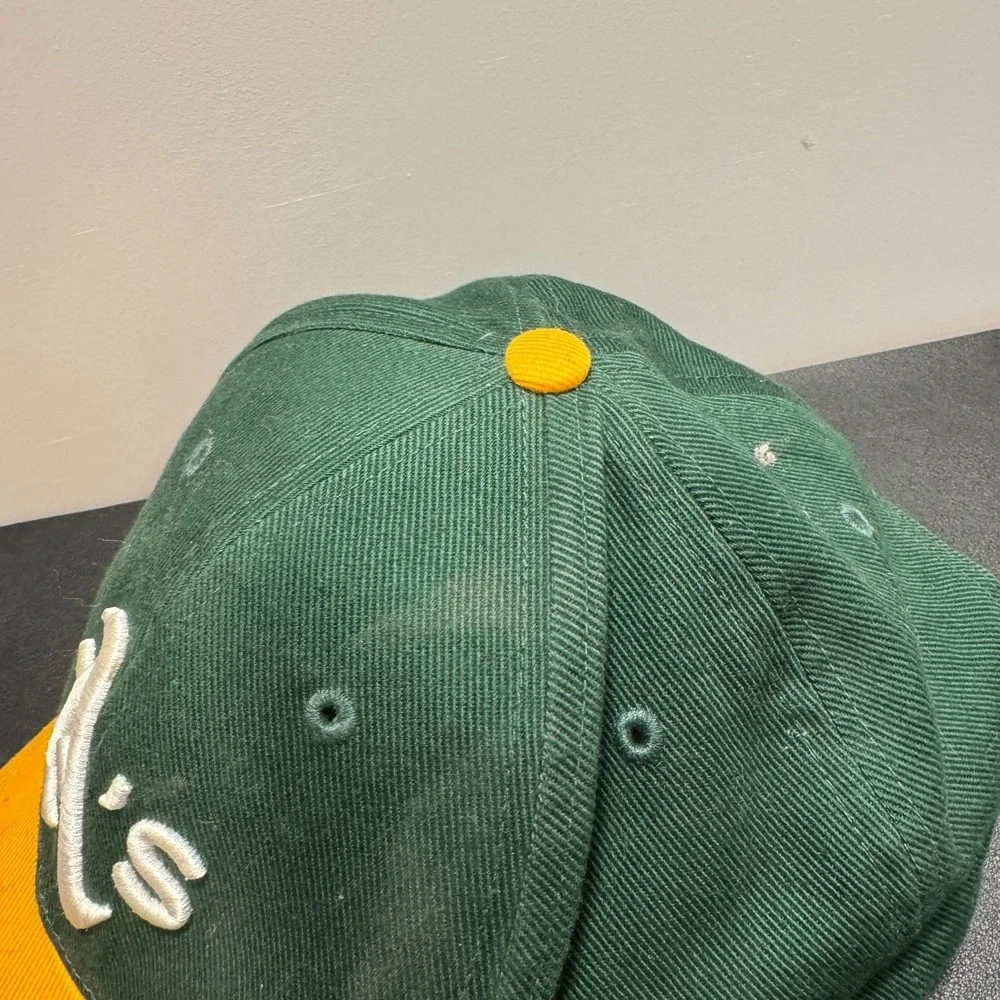 Vintage Oakland A's Hat Cap Green Gold Strap Back Twins Enterprise MLB Baseball
